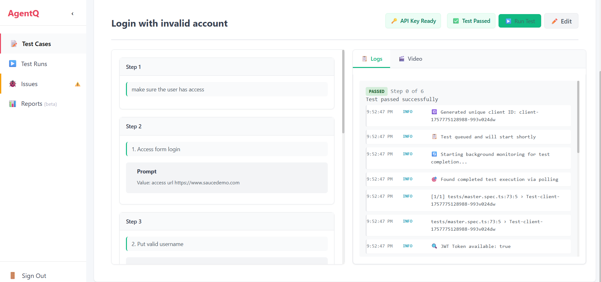 Test Status